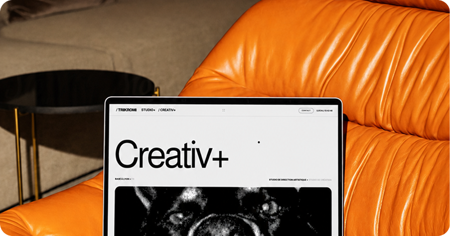 Site Creativ+ Trikromi présenté sur ordinateur
